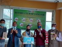 Rotary Club of Gangtok Corona Virus Masks Hand Washing Soaps and Sanitizers Donation 15.05.2021